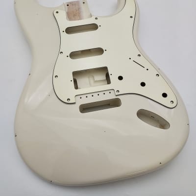 4lbs 1oz BloomDoom Nitro Lacquer Aged Relic Vintage White HSS S-Style Vintage Custom Guitar Body image 1