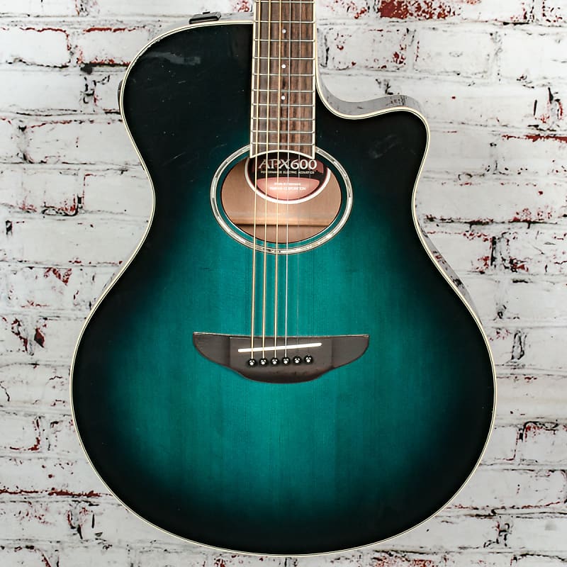Yamaha - APX600 - Thinline Cutaway Acoustic-Electric Guitar, Turquoise Burst - x7487 - USED image 1