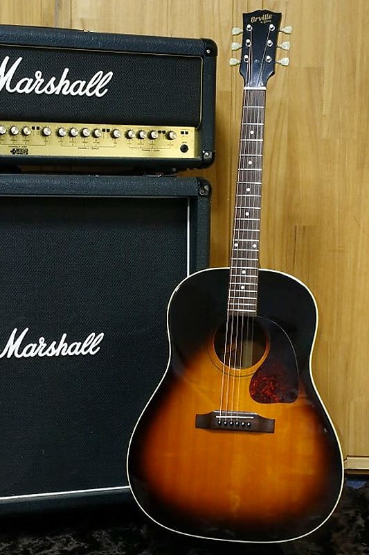 Near Mint! Orville by Gibson Acoustic guitar J-45 Vintage Sunburst Made in  Japan