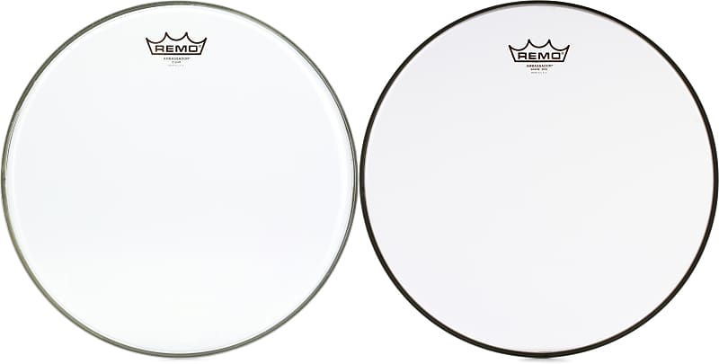 Remo Ambassador Clear Batter Drumhead - 14 inch  Bundle with Remo Ambassador Hazy Snare-side Drumhead - 14 inch image 1