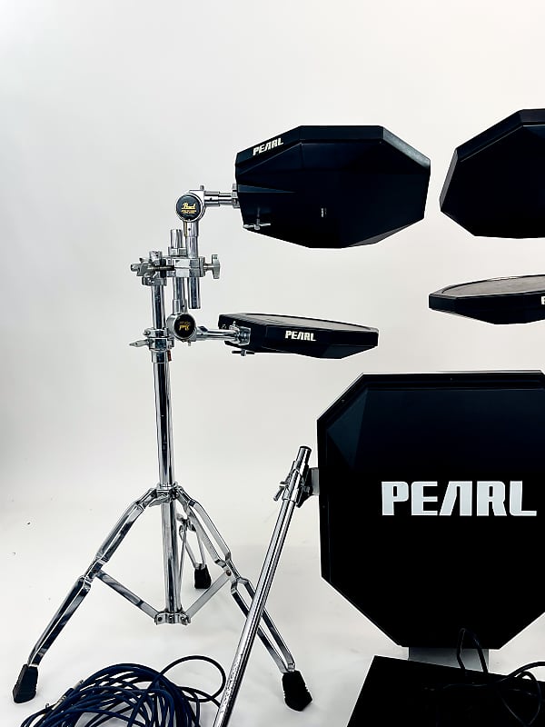 Pearl DRUM-X DRX-1 5 piece Pad and Drum Brain, Cables and Trap Case 1985 -  Black