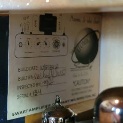 2012 Swart Space Tone Atomic Jr Tube Combo Amplifier White Ocean Sparkle Excellent Condition image 5