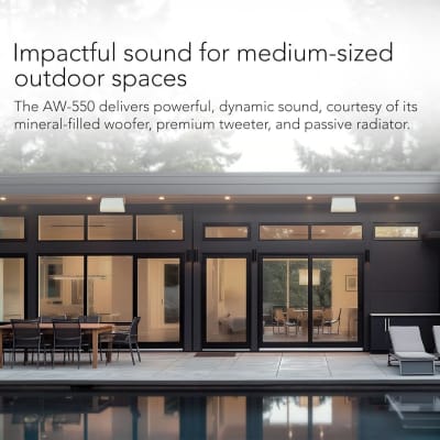 Definitive Technology Dymension AW-550 Outdoor Speaker (Black, Pair), Two-Way Surface Mount Wired Speakers, 5.25" Woofer, 1? Tweeter, & 5?x8 Passive Bass Radiator, IP66 All-Weather Outdoor Speakers image 7