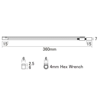 NEW Hosco Two-way Titanium Truss Rod - Wrench: 4mm, Length : 360mm Weight : 56g image 3