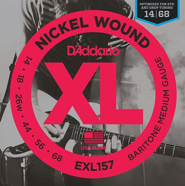 D'Addario EXL157 Nickel Wound Baritone Electric Guitar Strings, Medium Gauge image 1