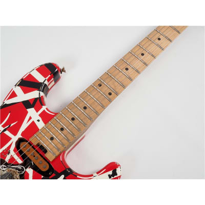 EVH Striped Series Frankie, Maple Fingerboard, Red/White/Black Relic image 6