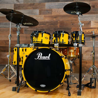 Pearl Masters Premium Maple (Mrp) 6 Piece Drum Kit, Canary Yellow Sparkle Lacquer (Pre Loved) image 7