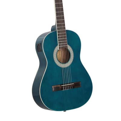 Artist CL34TBB 3/4 Size Blue Classical Nylon String Guitar Pack image 4