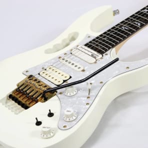 Ibanez JEM7V Modified with Buzz Feiten & Sustainer White