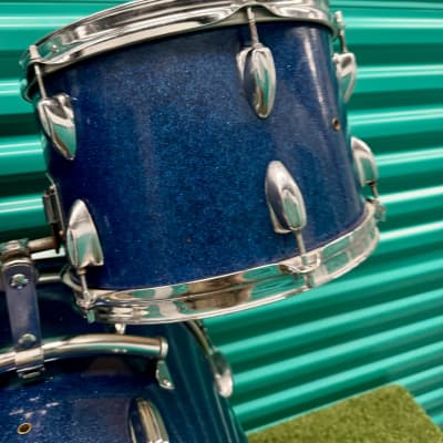 ⚡️Vintage Whitehall 4-Piece Drum Set 20" /12" / 13"/16" Made In Japan -Blue Sparkle⚡️ image 6