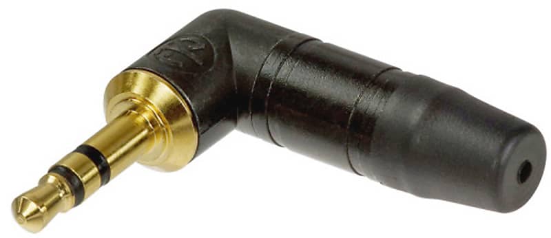 Neutrik - NTP3RC-B - 3.5mm Stereo Right Angle Mini Plug Black/Gold image 1