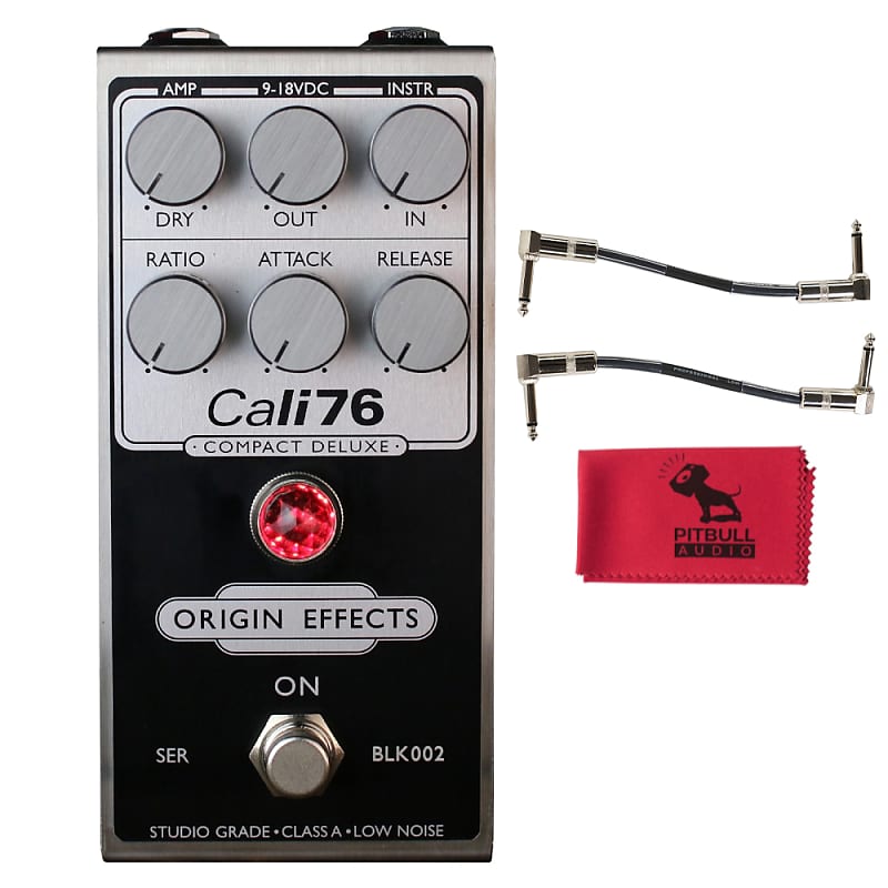 Origin Effects Cali76 Compact Deluxe Compressor Pedal, LTD Black w/  Cables/Cloth