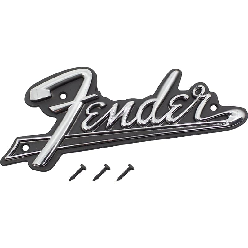 Fender 099-4093-000 Black Panel Amplifier Logo Plate with Screws image 2