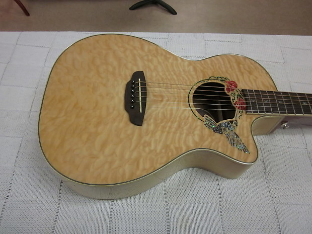 Luna FAUNA HUMMINGBIRD MODEL FAU HUM ACOUSTIC ELECTRIC GUITAR Quilted