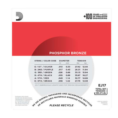 D'Addario Phosphor Bronze Medium Acoustic Strings (13-58) image 5