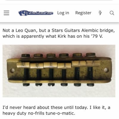 Alembic Stars Guitars Brass bridge [1 screw 1 washer 1 nut missing] image 13