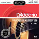 D'Addario EXP12 Coated 80/20 Bronze Acoustic Strings, Medium, 13-56