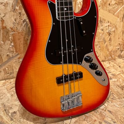 Pre Owned Fender 2019 Rarities Flame Ash Top Jazz Bass - Plasma Red Burst, Ebony Inc. Case for sale