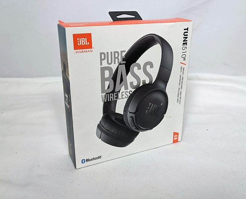 JBL TUNE 510BT Wireless On-Ear Headphones with Pure bass Sound Black, NEW