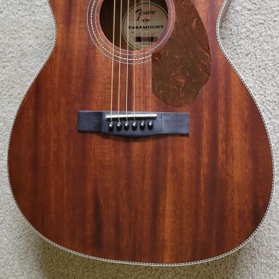 Fender Paramount PM-3C Triple-0 All Mahogany Acoustic Guitar, New Gig Bag image 2