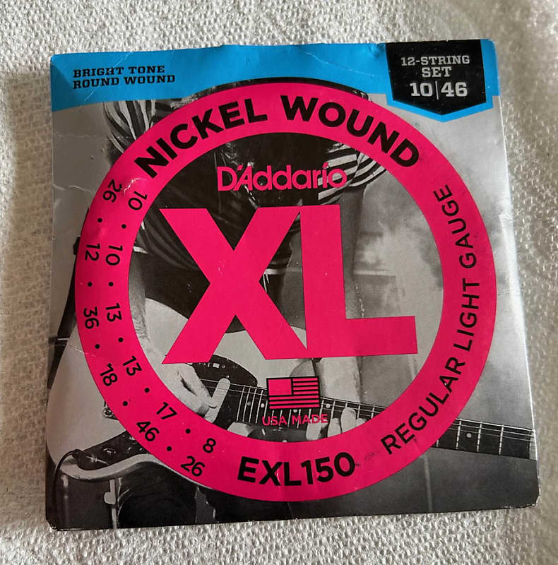 D'Addario EXL150 Regular Light 10-46 Nickel Wound XL Electric 12-String Guitar Strings - 3 Packs image 1