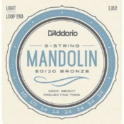 D'Addario EJ62 Mandolin Strings Set. 80/20 Bronze Mandolin Strings, Loopend image 4