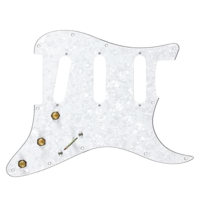 920D Custom 5 Way Pre-Wired SSS Strat Stratocaster Pickguard - White Pearl image 2
