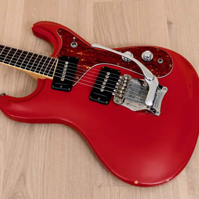 1970s Mosrite Ventures Model Vintage Guitar Strawberry Red w/ Case, Firstman Japan image 10