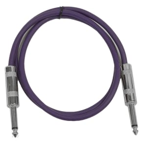 SEISMIC AUDIO New 6 PACK Purple 1/4" TS 3' Patch Cables - Guitar - Instrument image 2
