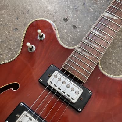 Teisco Vintage Hollowbody Electric Guitar 1960s - Red image 3