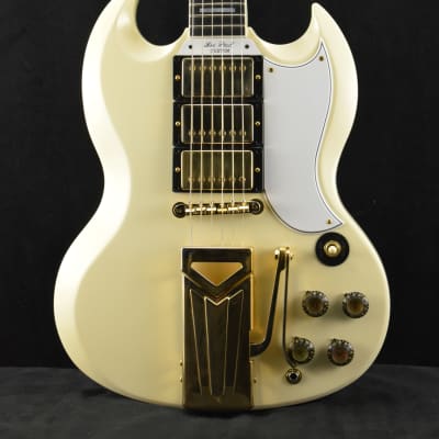 Gibson Custom Shop 60th Anniversary 1961 Les Paul SG Custom With Sideways Vibrola Polaris White image 1