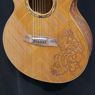 Blueberry NEW IN STOCK Handmade Acoustic Guitar Celtic Motif image 3