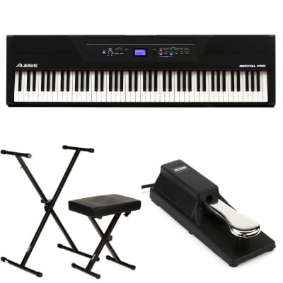 Alesis Recital Pro 88-key Hammer-action Digital Piano Essentials Bundle