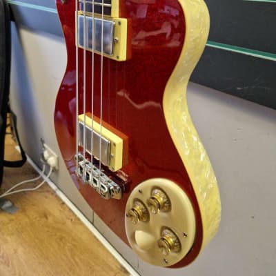 Italia Maranello Classic Red Sparkle Bass Guitar image 4