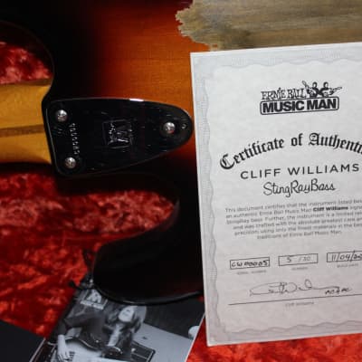 Ernie Ball Music Man Custom Shop Bass Stingray AC/DC Cliff Williams Limited Edition 2020 Back in Burst image 16