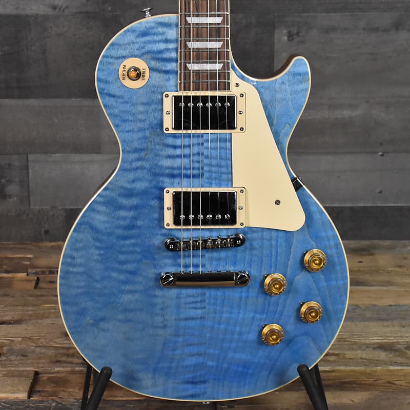 Gibson Les Paul Standard 50s Figured Top - Ocean Blue with | Reverb