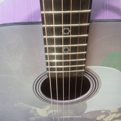 Miley Cyrus - Hannah Montana Purple Acoustic Guitar - Washburn image 5