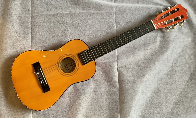 WOODSTOCK Music Collection Vintage Acoustic Travel/Mini/Kid/Half Guitar Fair Condition image 1