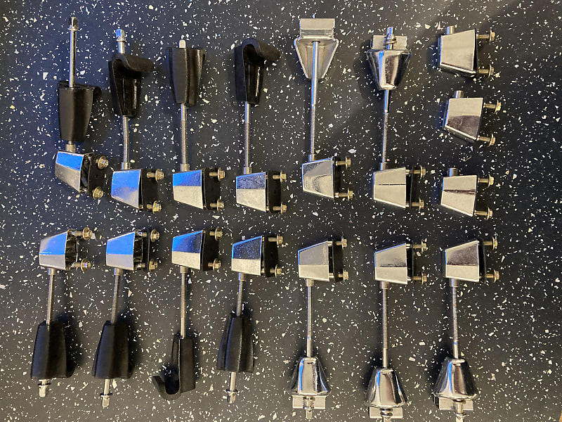 Unbranded Bass Drum Lugs and Claws 2000s Chrome/Black Reverb UK