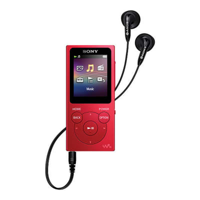 Sony NW-E394 8GB Walkman Audio Player (Red) with Sony MDREX15AP Fashion Color EX Series Earbud Headset with Microphone (Black) image 4