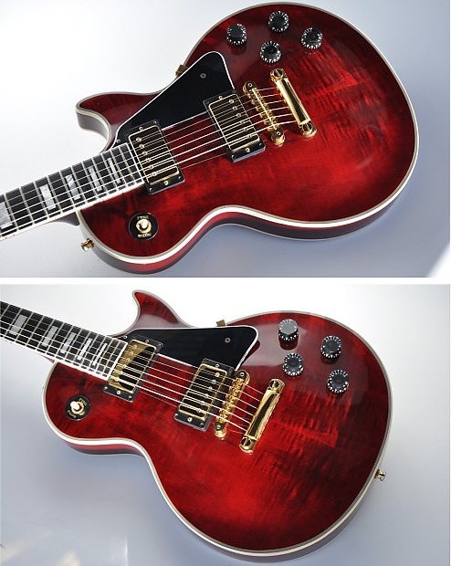2001 Gibson Les Paul Custom Plus Wine Red Tiger FLAME Top
