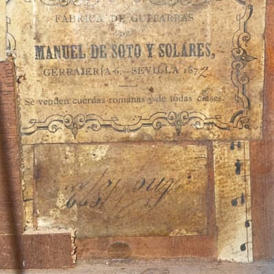 Manuel de Soto Y Solares 1872 classical guitar- You can't get closer to an original Antonio de Torres without having to break the bank first image 12