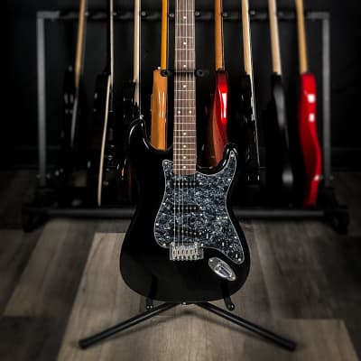 Squier FSR Affinity Stratocaster - Black with Black Pearloid Pickguard image 1