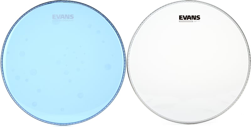 Evans Hydraulic Blue Drumhead - 14 inch  Bundle with Evans Snare Side Clear Drumhead - 14 inch image 1