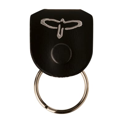 Paul Reed Smith PRS Keychain Leather Key Ring Pick Holder Black / Silver Bild 1