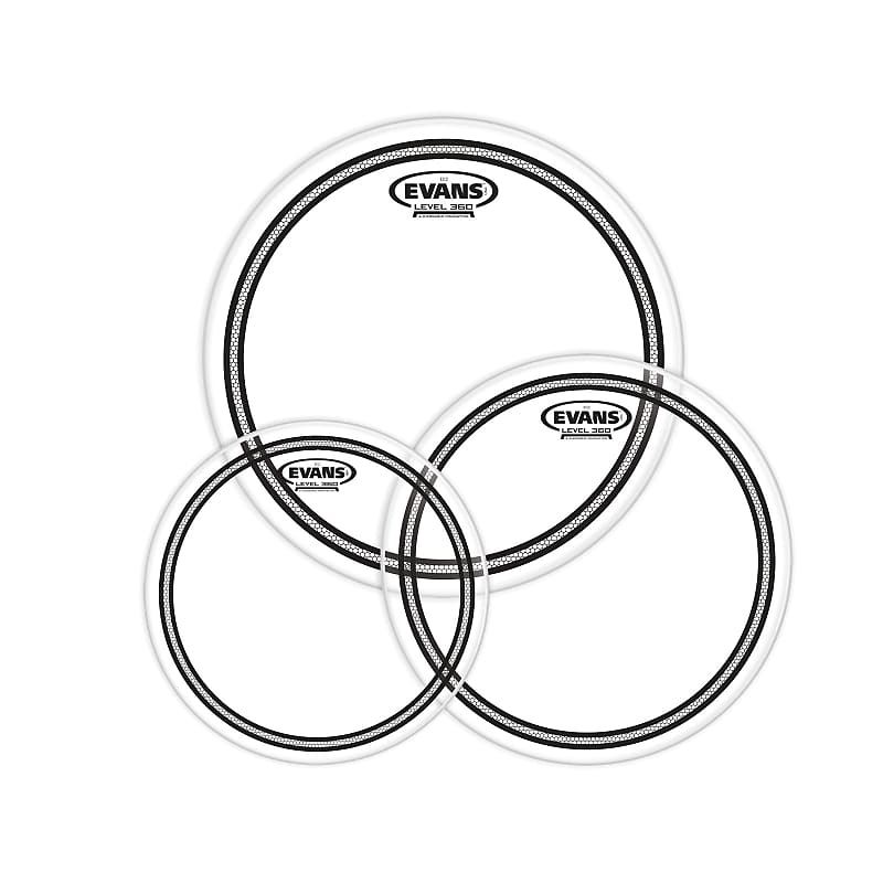 Evans EC2S Edge Control Clear Drumhead, Fusion Tom Pack: 10, 12 and 14 Inch image 1