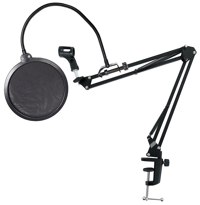 Rockville Adjustable Podcast Podcasting Tripod Mic Stand+Shockmount+Pop  Filter