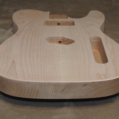 Unfinished Telecaster Body Book Matched Figured Flame Maple Top 2 Piece Alder Back Chambered, P90 Neck Route 3lbs 15.9oz! image 8
