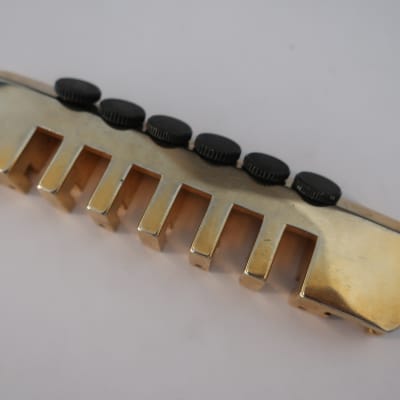 Vintage 1980s Schaller Leo Qaun Kahler Adjustable Fine Tune Guitar Bridge Tailpiece Brass image 5