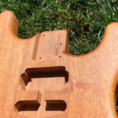 All-Natural Series: Light African Mahogany Strat (Woodtech, USA) Finished in Linseed Oil & Beeswax image 5